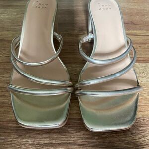 A New Day Women's Metallic Strappy Heels
